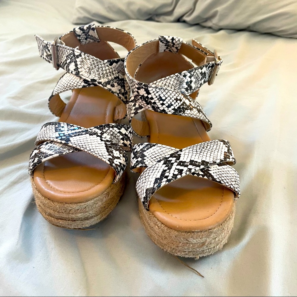 Snake skin sandals!